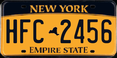 NY license plate HFC2456
