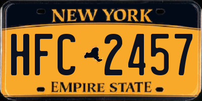 NY license plate HFC2457