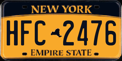 NY license plate HFC2476
