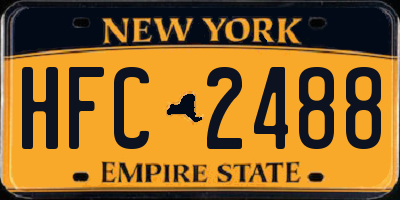 NY license plate HFC2488