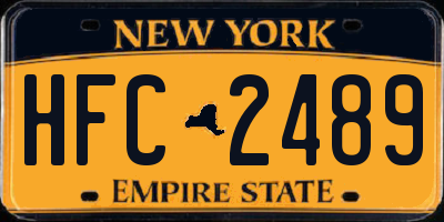 NY license plate HFC2489