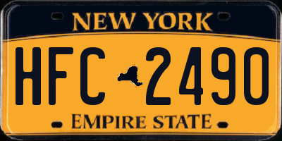 NY license plate HFC2490