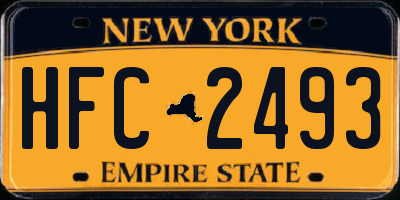 NY license plate HFC2493