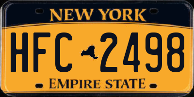 NY license plate HFC2498
