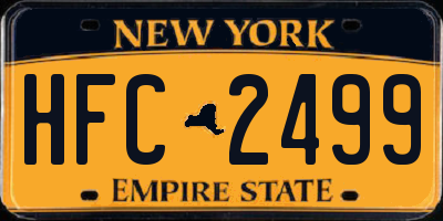 NY license plate HFC2499