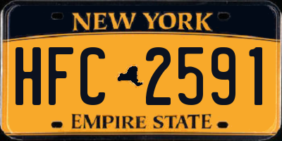 NY license plate HFC2591