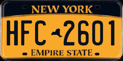 NY license plate HFC2601
