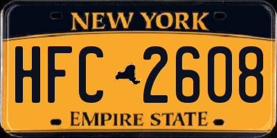 NY license plate HFC2608