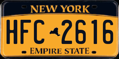 NY license plate HFC2616