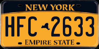 NY license plate HFC2633