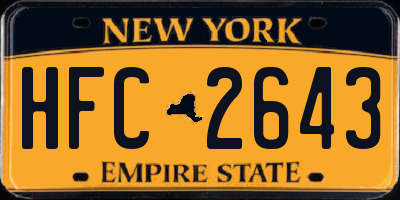 NY license plate HFC2643
