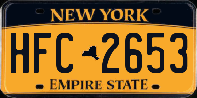 NY license plate HFC2653
