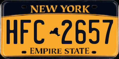 NY license plate HFC2657