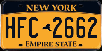 NY license plate HFC2662