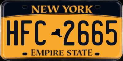 NY license plate HFC2665