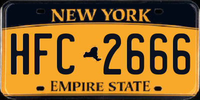 NY license plate HFC2666