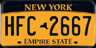 NY license plate HFC2667