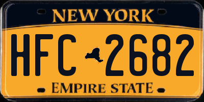 NY license plate HFC2682