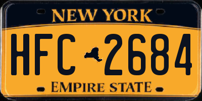 NY license plate HFC2684
