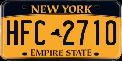 NY license plate HFC2710