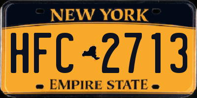 NY license plate HFC2713