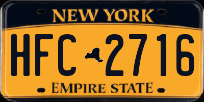 NY license plate HFC2716