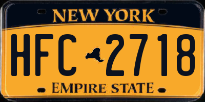 NY license plate HFC2718