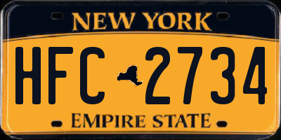 NY license plate HFC2734