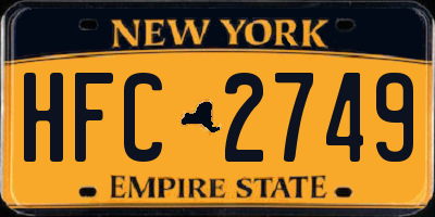 NY license plate HFC2749