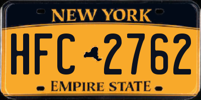 NY license plate HFC2762