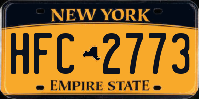 NY license plate HFC2773