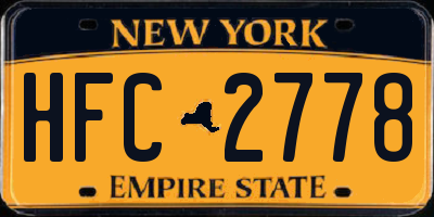 NY license plate HFC2778
