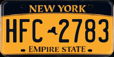 NY license plate HFC2783
