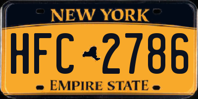 NY license plate HFC2786