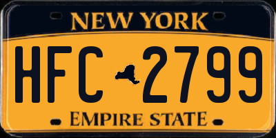 NY license plate HFC2799
