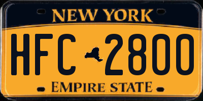 NY license plate HFC2800