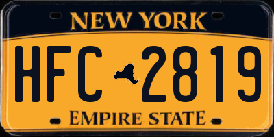 NY license plate HFC2819