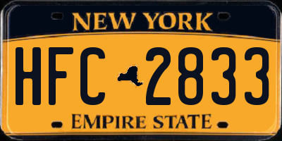NY license plate HFC2833