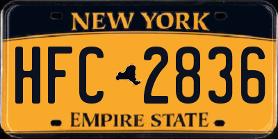 NY license plate HFC2836