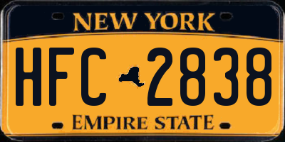 NY license plate HFC2838