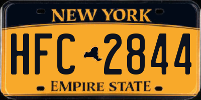 NY license plate HFC2844