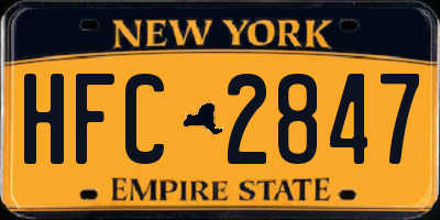 NY license plate HFC2847