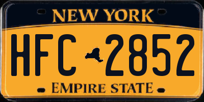 NY license plate HFC2852