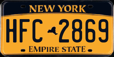 NY license plate HFC2869