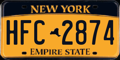 NY license plate HFC2874
