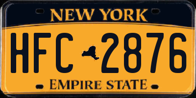NY license plate HFC2876