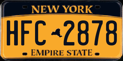 NY license plate HFC2878