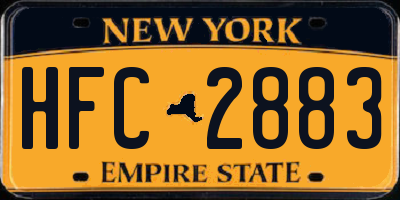 NY license plate HFC2883