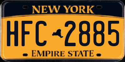 NY license plate HFC2885