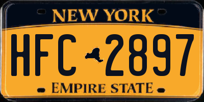 NY license plate HFC2897